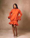 Bubble Shirt Dress (Orange)