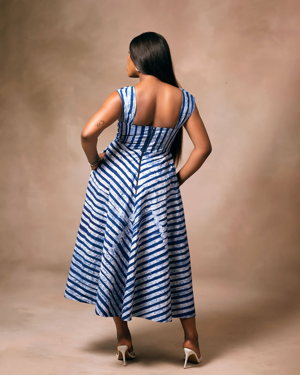 Chevron Stripe Midi Dress